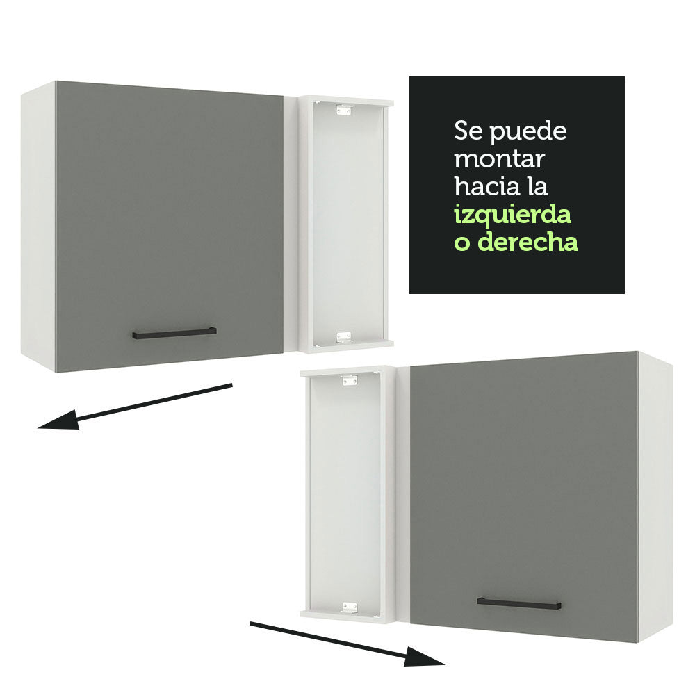 Alacena 94 cm 1 Puerta Agata Blanco/Gris