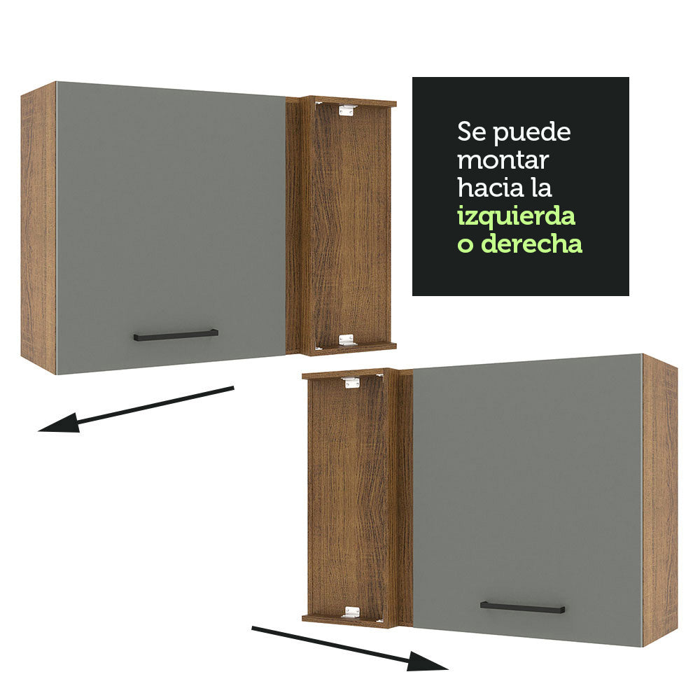 Alacena 94 cm 1 Puerta Agata Marrón/Gris