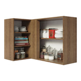 Alacena Cocina Esquinera 1 Puerta para línea de 60 cm de Profundidad Marrón Stella Madesa
