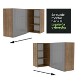 Alacena 102 cm 1 Puerta Lux Marrón/Gris