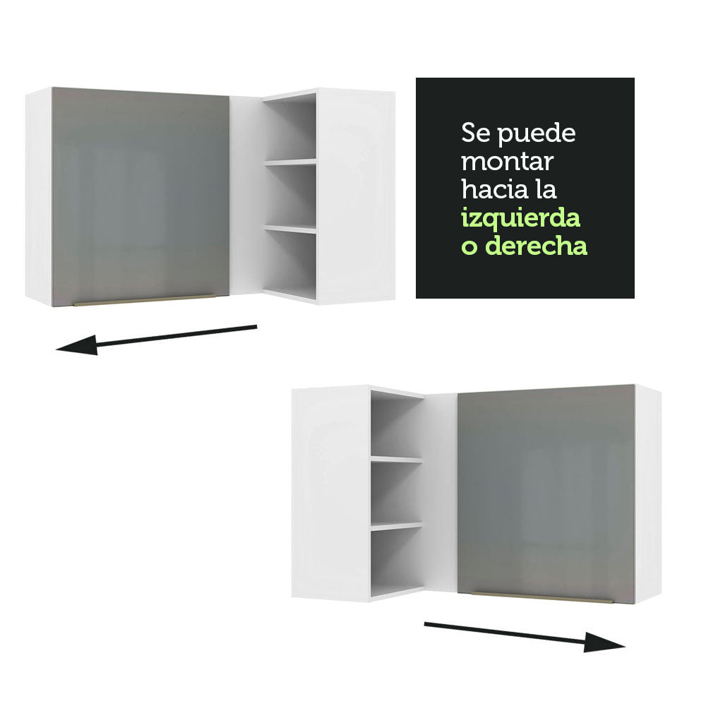 Alacena 102 cm 1 Puerta Lux Blanco/Gris