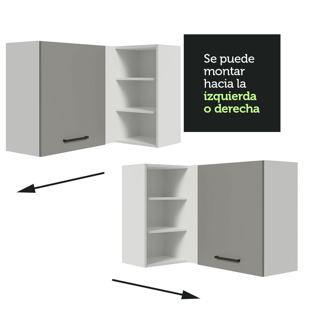 Alacena 102 cm 1 Puerta Agata Blanco/Gris