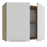 Alacena Cocina 80 cm 2 Puertas Marrón/Blanco Stella Madesa