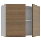 Alacena Cocina 80 cm 2 Puertas Blanco/Marrón Stella Madesa
