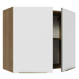 Alacena Cocina 80 cm 2 Puertas Marrón/Blanco Aterciopelado Lux Madesa