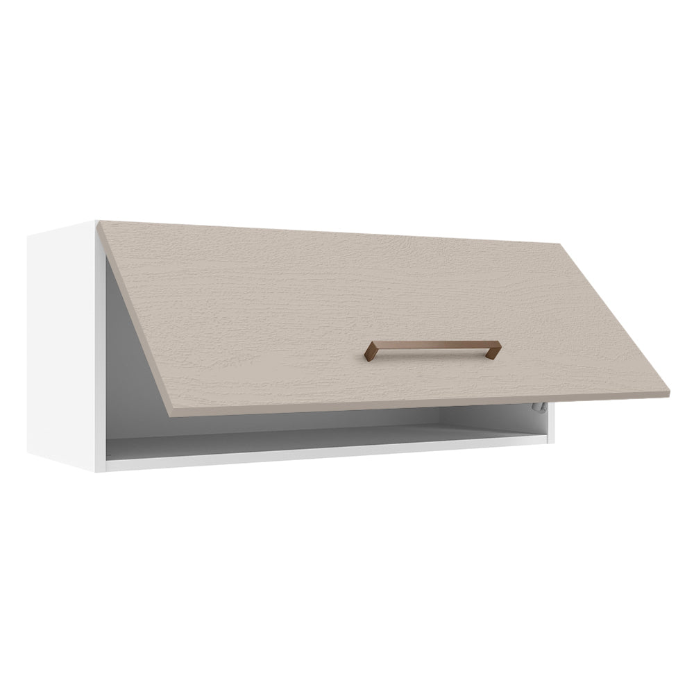 Alacena 80 cm 1 Puerta Rebatible Blanco/Crema Agata Madesa