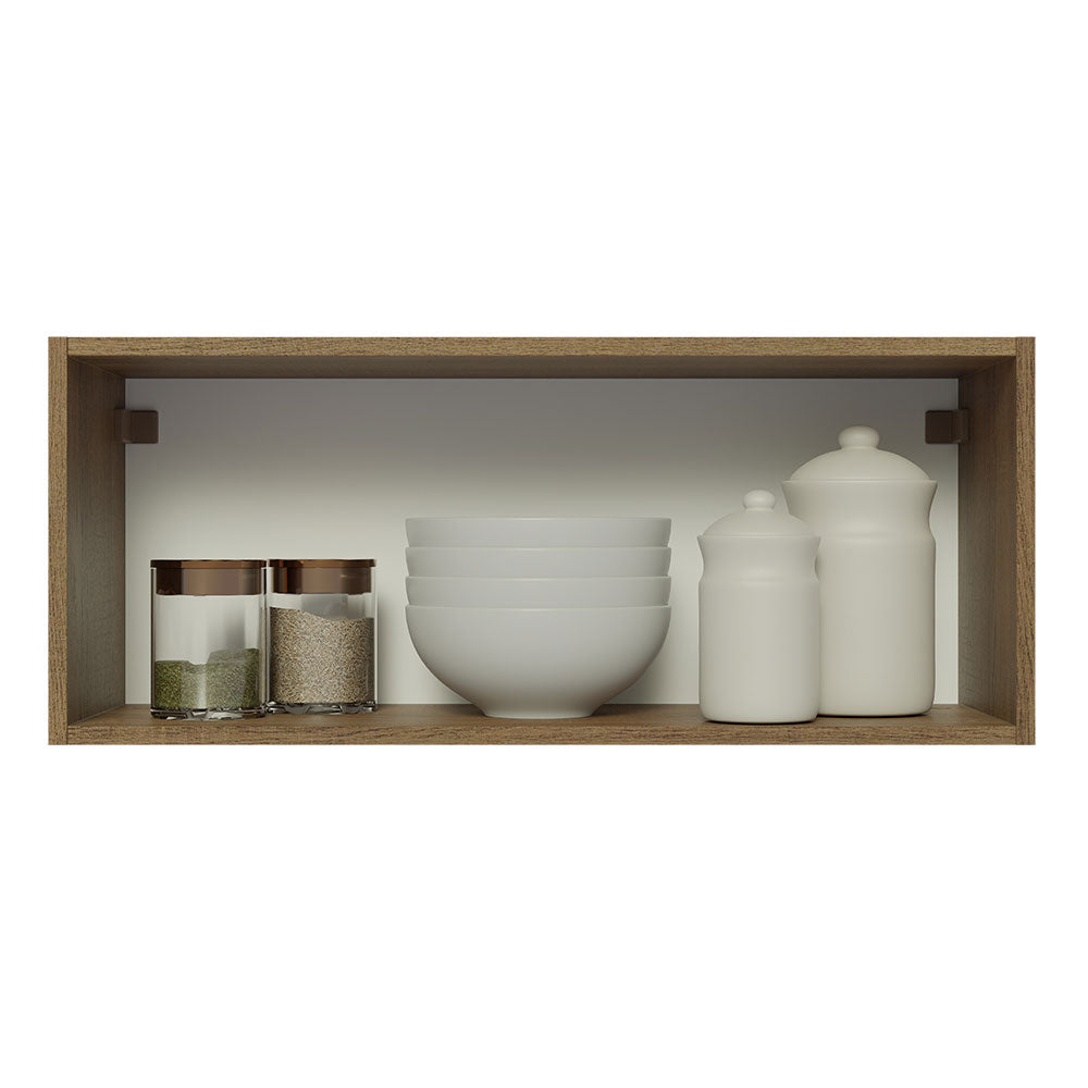 Alacena Gabinete Superior Cocina Madesa Glamy 80cm 1 Puerta Marrón/Negro