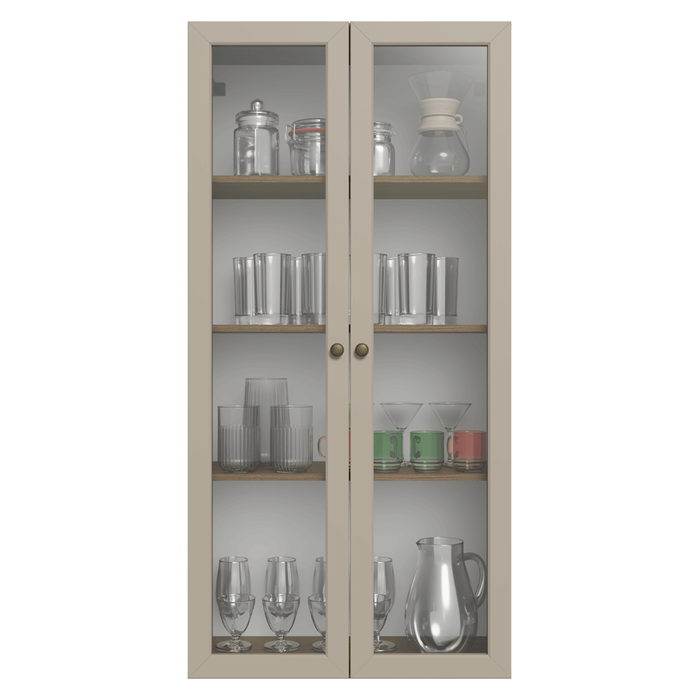 Cristarelo Flotante 70 cm 2 Puertas de Vidrio Marrón/Crema Vik Madesa