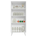Cristalero 70 cm 2 Puertas de Vidrio con Patas Vik Blanco/Gris/Blanco