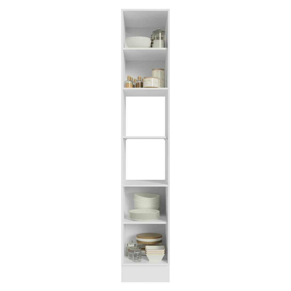 Despensero 40 cm 2 Puertas e 2 Nichos Blanco/Crema Agata Madesa