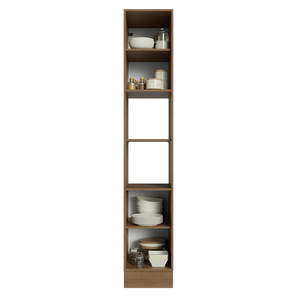 Despensero 40 cm 2 Puertas e 2 Nichos Marrón/Blanco Agata Madesa