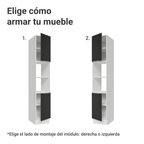 Despensero 40 cm 2 Puertas y 2 Nichos Blanco/Negro Lux Madesa