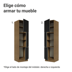 Despensero 60 cm 3 Puertas Marrón/Negro Lux Madesa