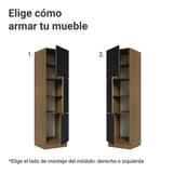 Despensero 60 cm 3 Puetas (Con Mesada) Marrón/Negro Lux Madesa