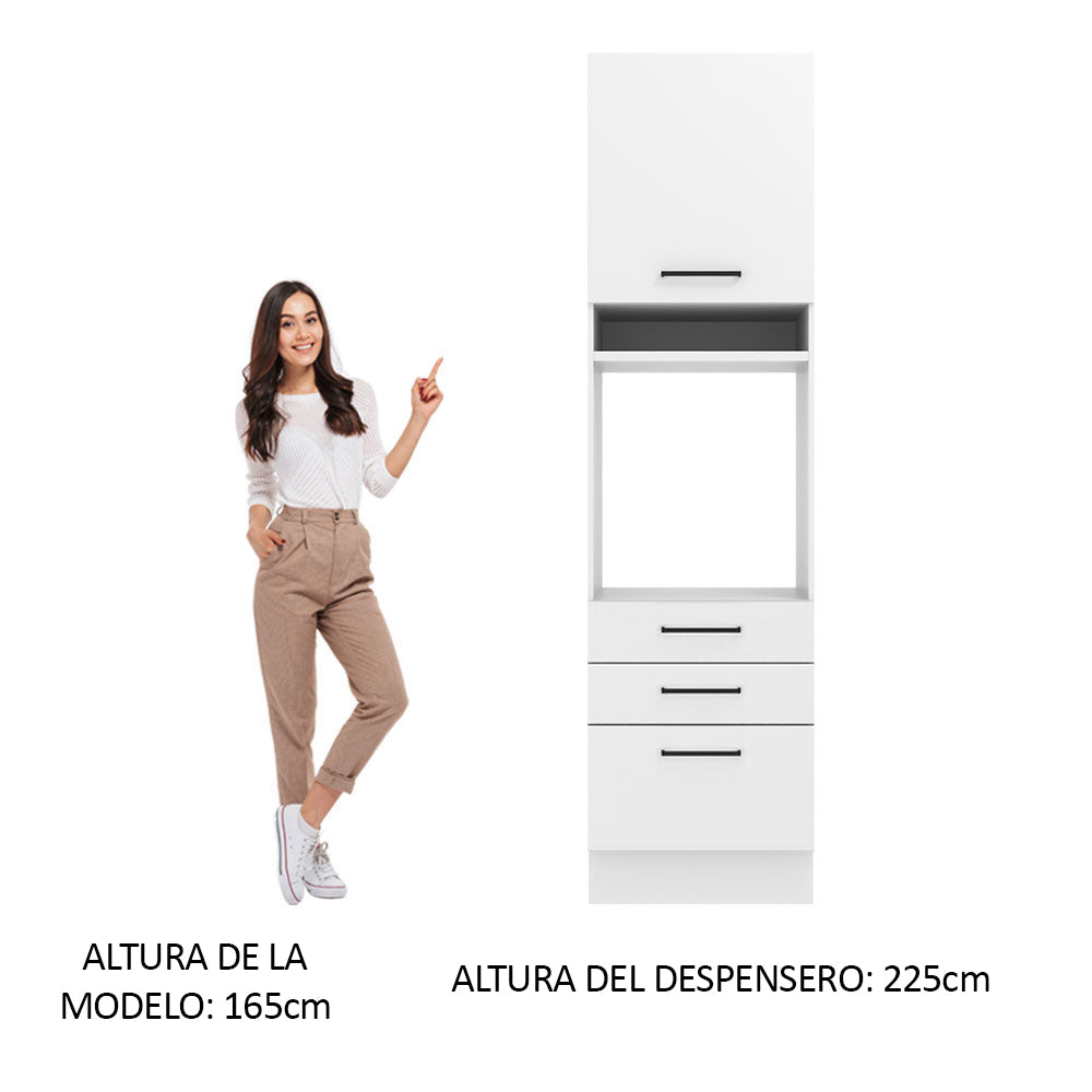 Mueble para Horno y Microondas Madesa Agata 60 cm Blanco