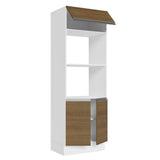 Mueble de Cocina para Horno Para 2 Hornos 100% MDF Blanco/Marrón Acordes Madesa
