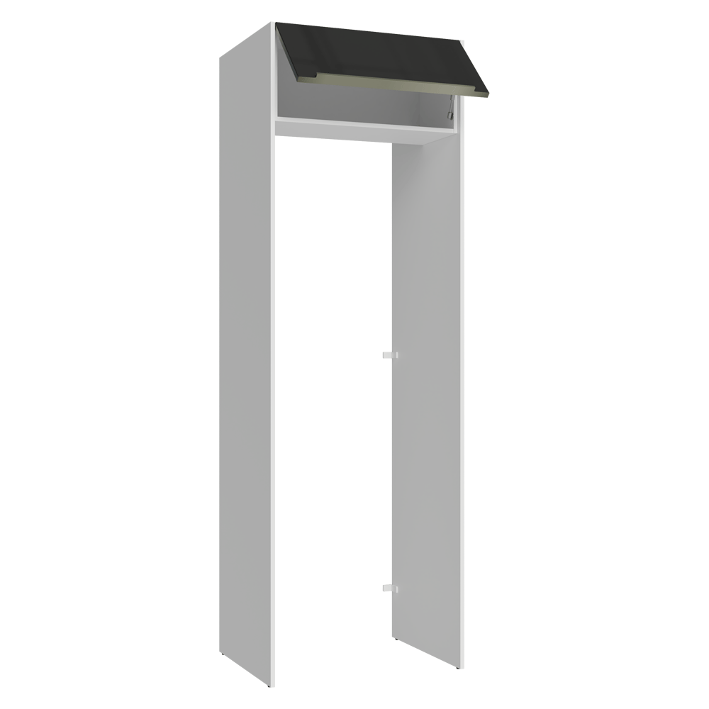 Mueble para empotrar Heladera 73 cm 1 Puerta Abatible Blanco/Negro Lux Madesa