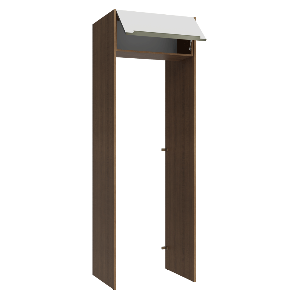 Mueble para empotrar Heladera 73 cm 1 Puerta Abatible Marrón/Blanco Aterciopelado Lux Madesa