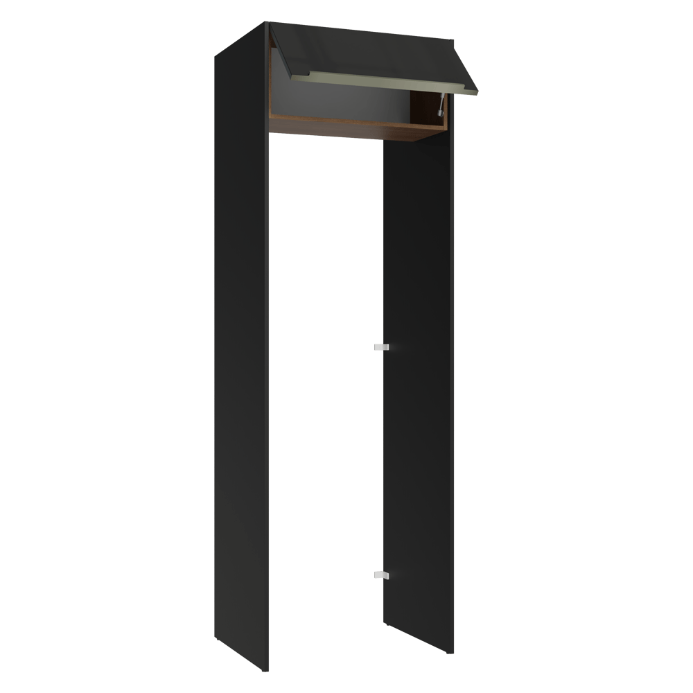 Mueble para empotrar Heladera 73 cm 1 Puerta Abatible Negro/Marrón/Negro Lux Madesa