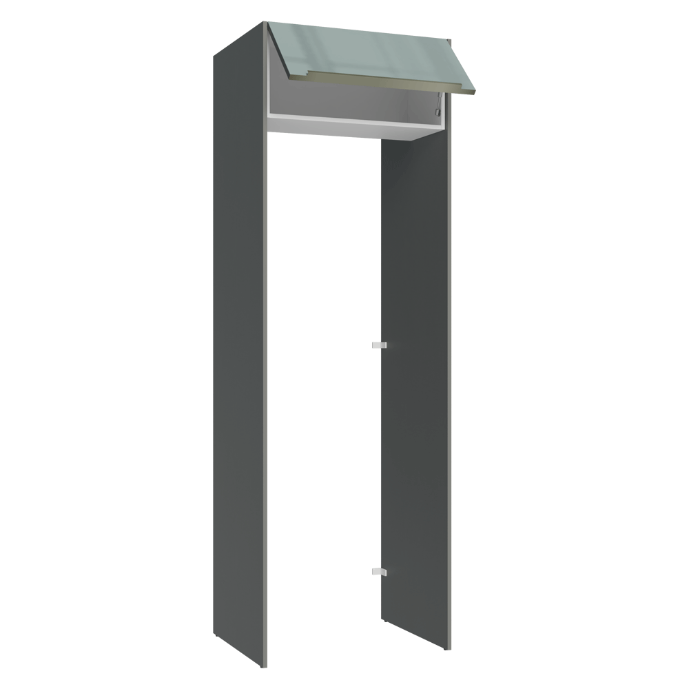 Mueble para empotrar Heladera 73 cm 1 Puerta Abatible Gris/Blanco/Gris Lux Madesa