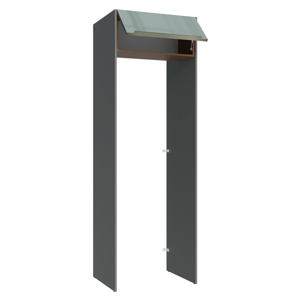 Mueble para empotrar Heladera 73 cm 1 Puerta Abatible Gris/Marrón/Gris Lux Madesa