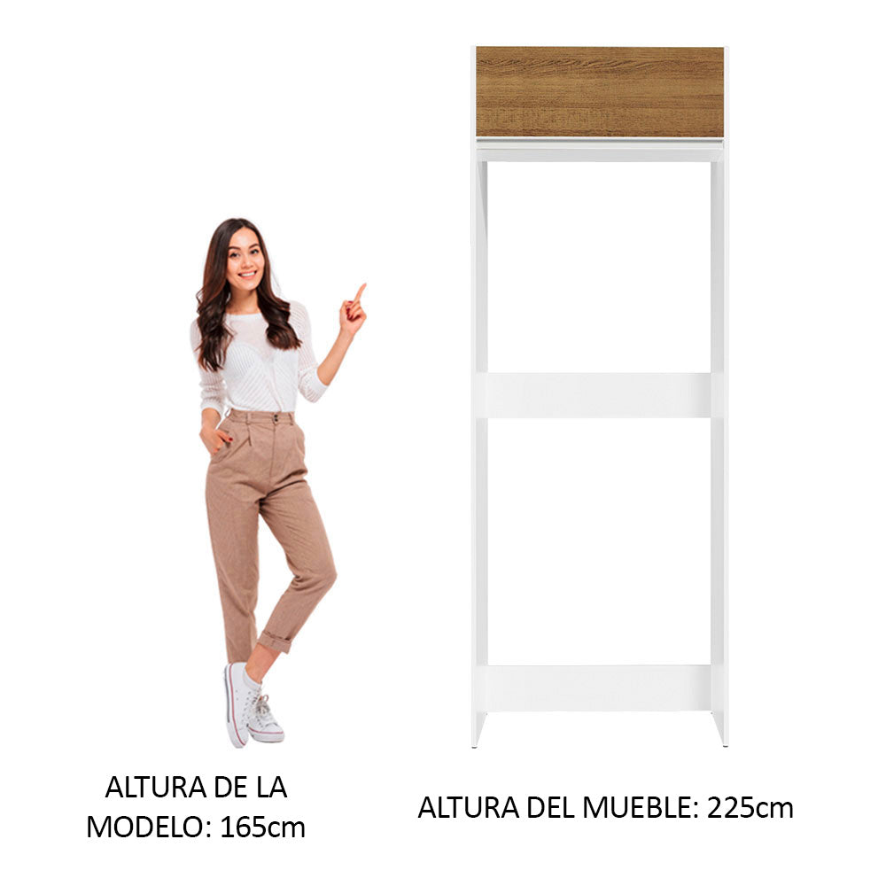Porta refrigerador Madesa Glamy 1 puerta abatible - Blanco/Marrón