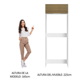 Mueble para Empotrar Heladera 1 Puerta Abatible Blanco/Marrón Stella Madesa