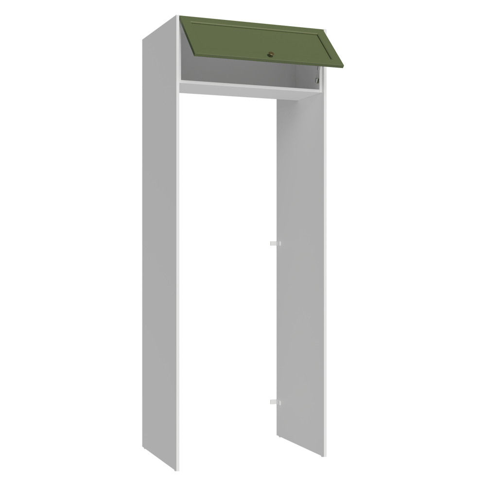 Mueble para empotrar Heladera 83 cm 1 Puerta Rebatible Blanco/Verde Vik Madesa
