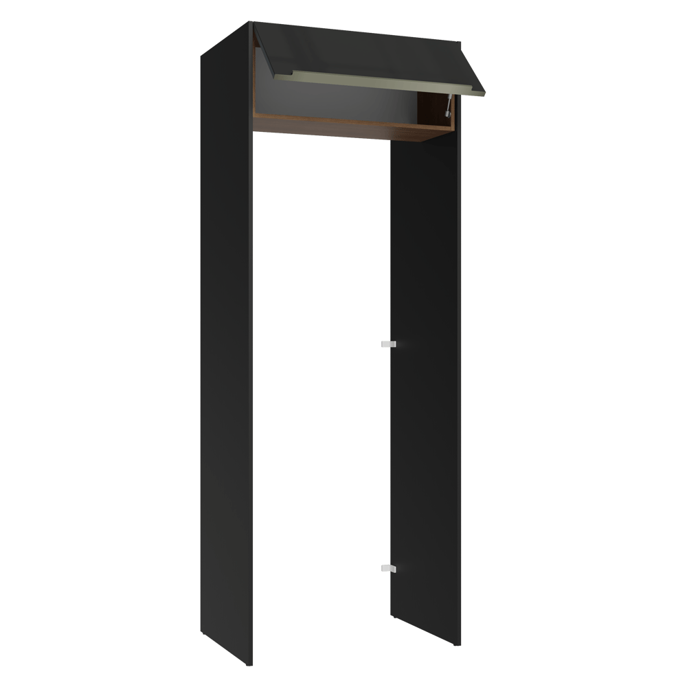 Mueble para empotrar Heladera 83 cm 1 Puerta Rebatible Negro/Marrón/Negro Lux Madesa