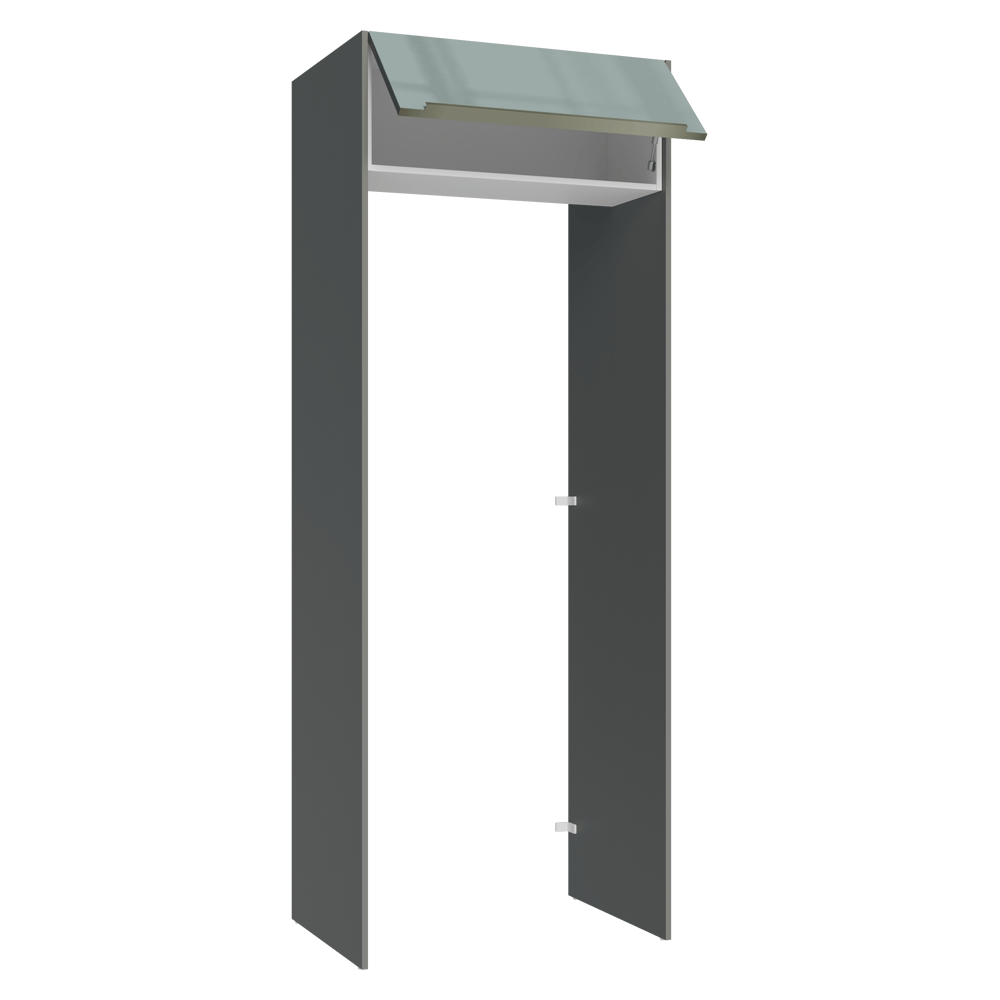 Mueble para empotrar Heladera 83 cm 1 Puerta Rebatible Gris/Blanco/Gris Lux Madesa