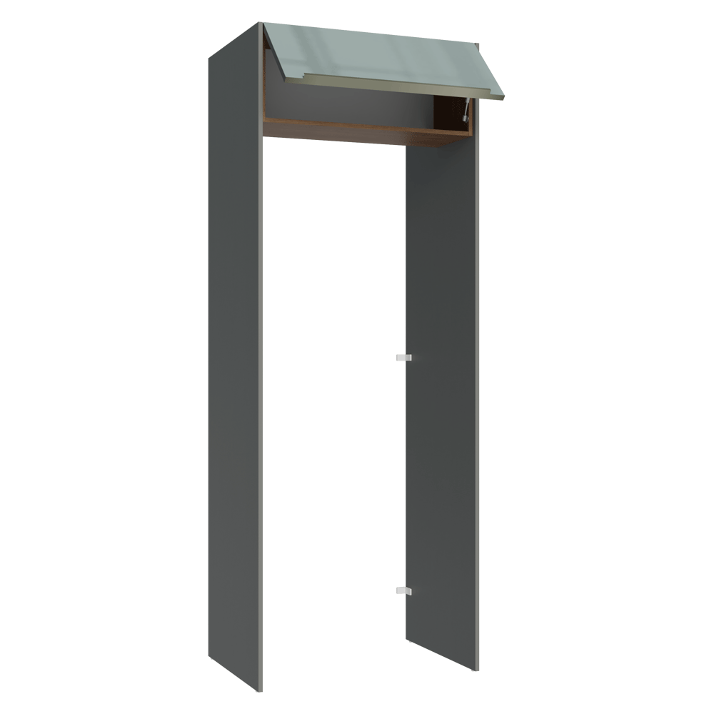 Mueble para empotrar Heladera 83 cm 1 Puerta Rebatible Gris/Marrón/Gris Lux Madesa