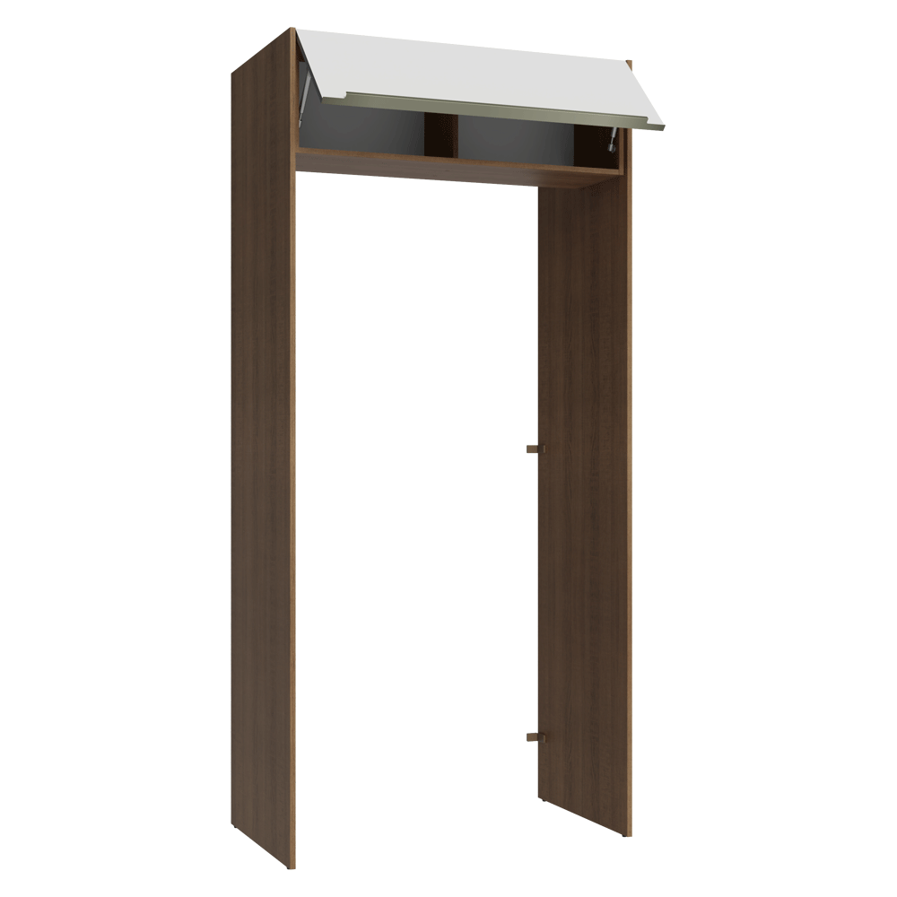 Mueble para empotrar Heladera 103 cm 1 Puerta Abatible Marrón/Blanco Aterciopelado Lux Madesa