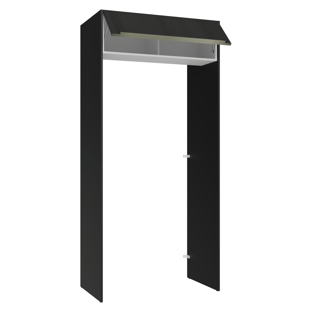 Mueble para empotrar Heladera 103 cm 1 Puerta Abatible Negro/Blanco/Negro Lux Madesa