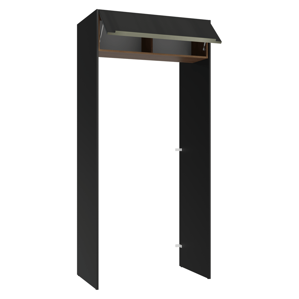 Mueble para empotrar Heladera 103 cm 1 Puerta Abatible  Negro/Marrón/Negro Lux Madesa