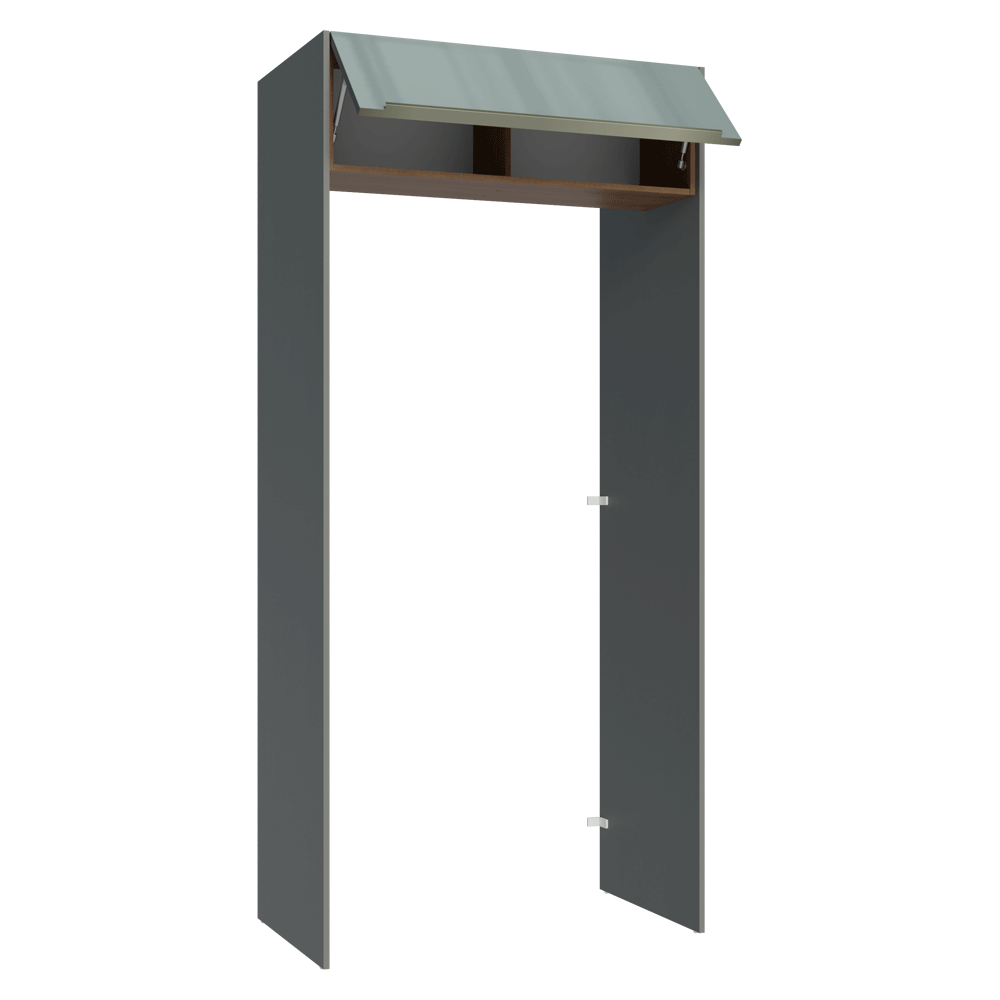 Mueble para empotrar Heladera 103 cm 1 Puerta Abatible  Gris/Marrón/Gris Lux Madesa