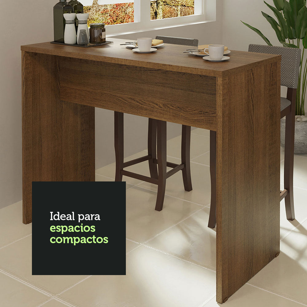 Isla de Cocina con Barra desayunador 115 cm Marrón