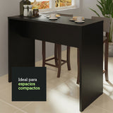 Isla de Cocina con Barra Desayunador 115cm Negro Madesa