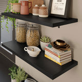 Kit 2 Estantes de Cocina Flotantes 60 cm Negro Madesa