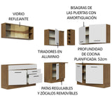 Combo completo de Cocina Esquinera 389cm Agata Madesa 01 Marrón/Blanco