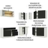 Combo completo de Cocina Esquinera 389cm Blanco/Negro Agata 01