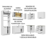 Combo completo de Cocina Esquinera 399cm Agata Madesa 01 Blanco