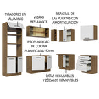 Combo completo de Cocina Esquinera 399 cm 10 Puertas 3 Cajones Sin Mesada Marrón/Blanco Agata Madesa