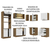 Combo completo de Cocina Esquinera 399cm Agata Madesa 01 Marrón/Blanco