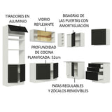 Combo completo de Cocina Esquinera 399cm Blanco/Negro Agata 01