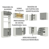 Combo completo de Cocina Esquinera 399cm Blanco/Gris Agata 01