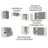Combo completo de Cocina Esquinera 399cm Blanco/Gris Agata 02