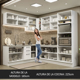 Combo completo de Cocina Esquinera 459cm Agata Madesa 01 Blanco