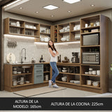 Combo completo de Cocina Esquinera 459cm Marrón/Gris Agata 01