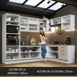 Combo completo de Cocina Esquinera 479cm Blanco/Crema Agata Madesa 01