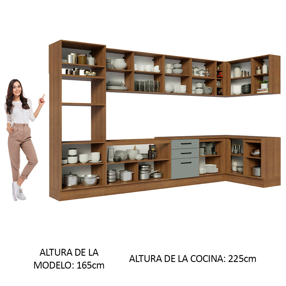 Combo completo de Cocina Esquinera Madesa Agata 499cm MG 01